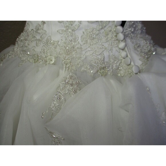 Michaelangelo David's Bridal Wedding Gown Size 2 Beaded Gown T8280 Strapless - Picture 6 of 13